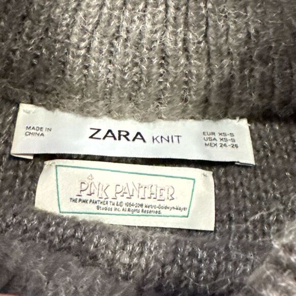 Zara Knit Oversized Pink Panther Sweater small - Picture 3 of 5